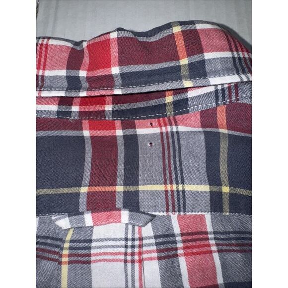 J. Crew Button Down Shirt Men's L Slim Colorful Indian Madras Plaid Lightweight - Picture 12 of 12